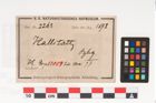 Etikett zu Bronzegürtelblech (NHMW-PRAE-002263)